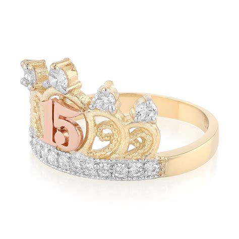 gold quinceanera rings